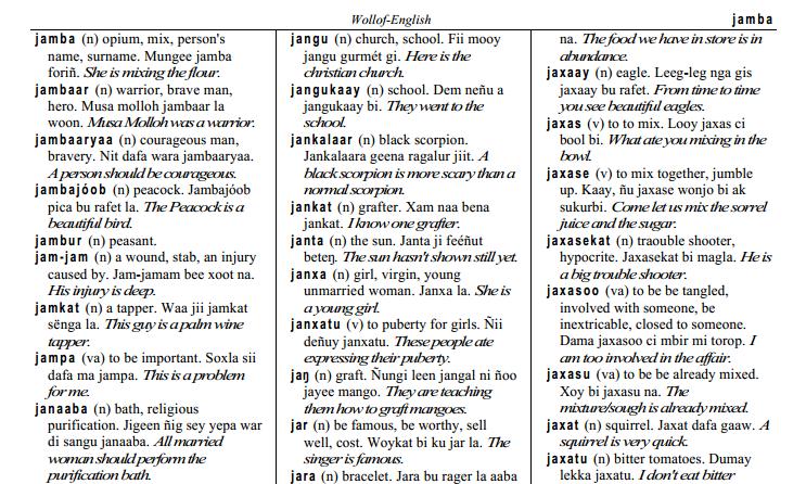 Wollof - English Dictionary