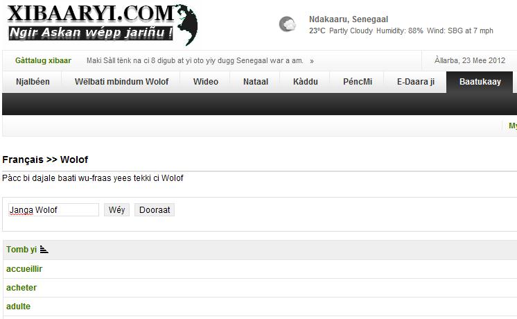 Pàcc bi dajale baati wu-fraas yees tekki ci Wolof