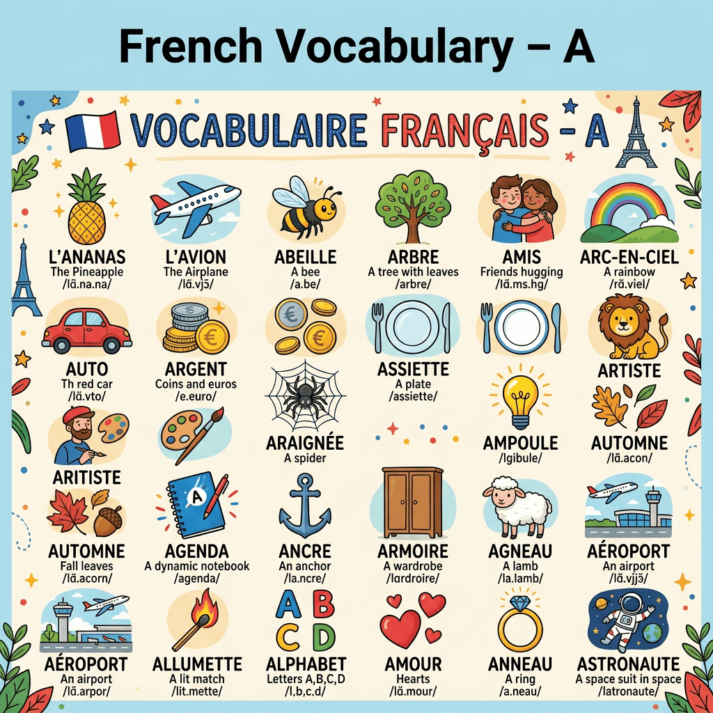 French Vocabulary –&nbsp;A